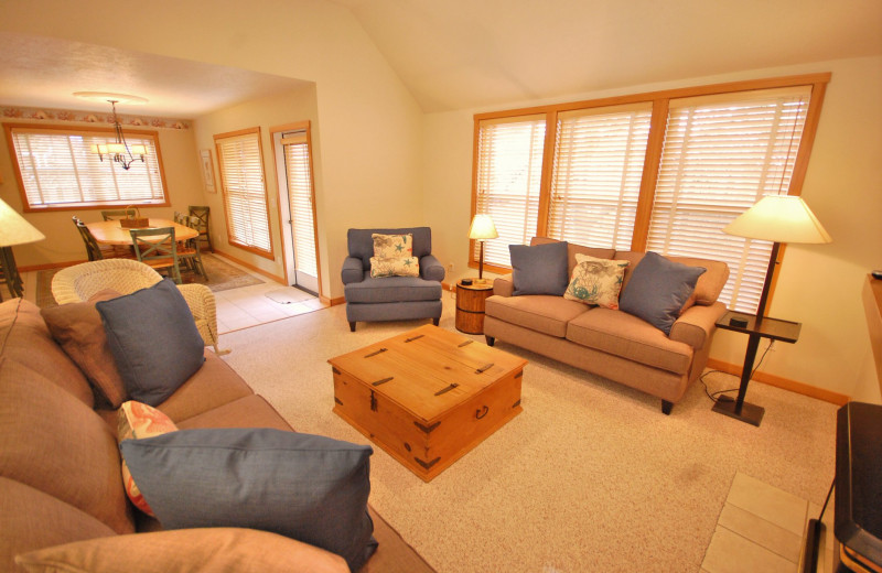 Rental living room at Shorepine Vacation Rentals.