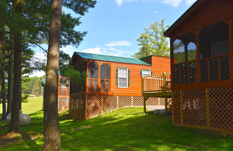 Cabins at Allegany Mountain Resort at Rainbow Lake.