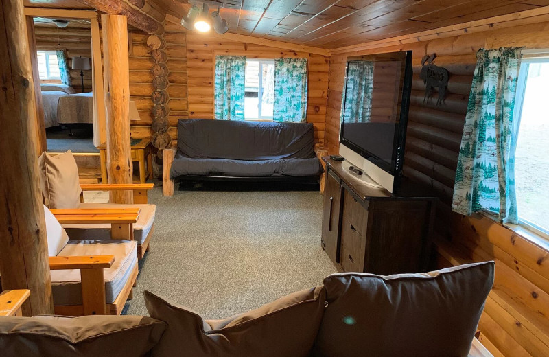 Cabin living room at Log Cabin Resort 