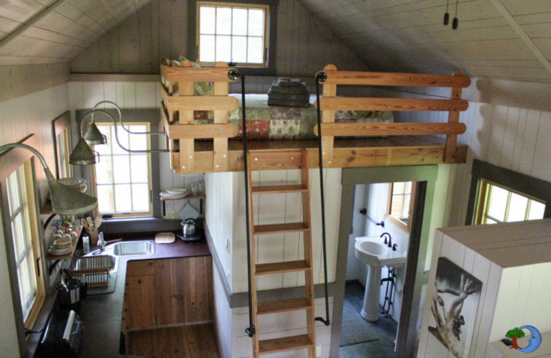 Tiny house loft at Blue Moon Rising.