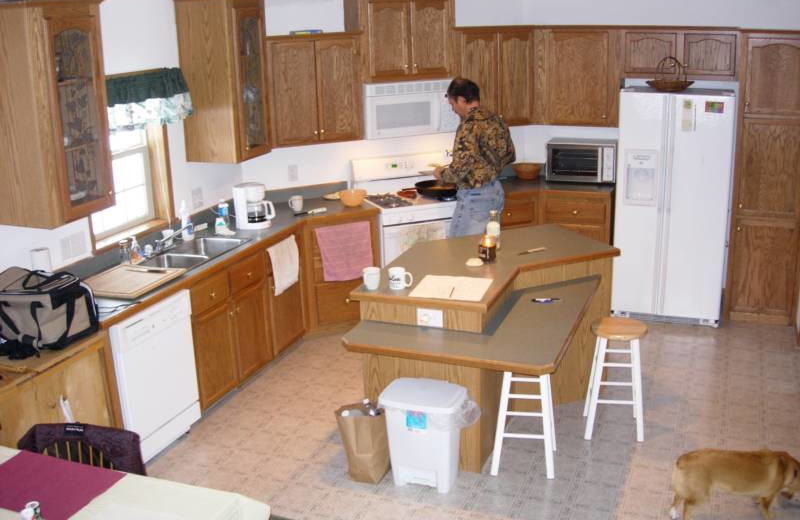 Kitchen at S & J Lodge.