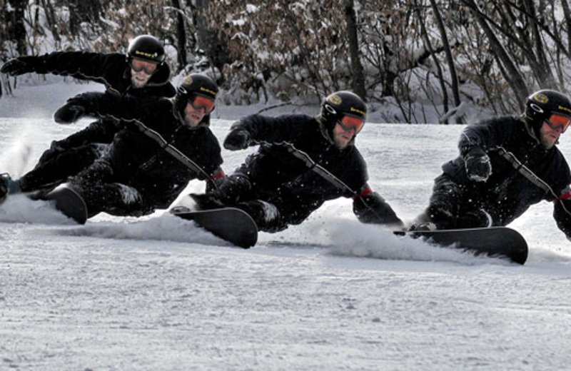 Snowboarding near Aspen Village.