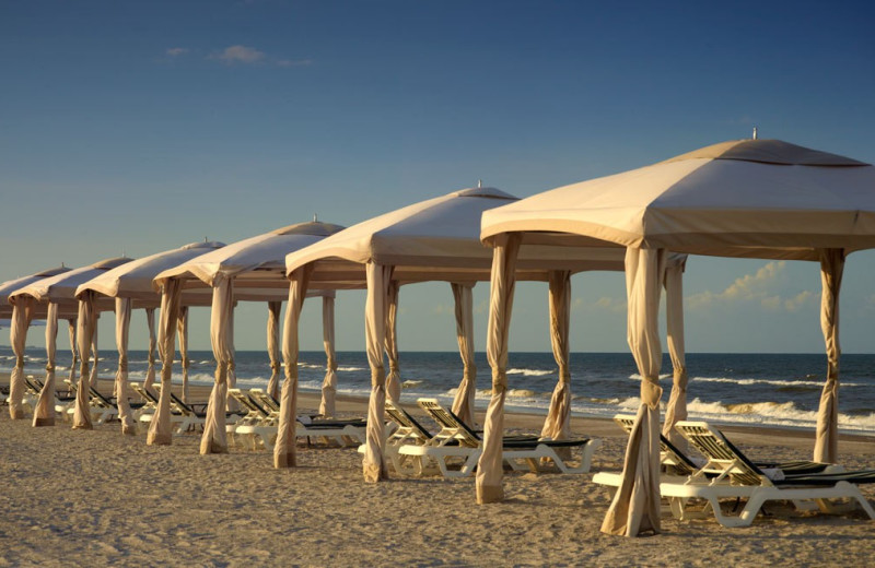 Beach cabanas at Omni Amelia Island Plantation.