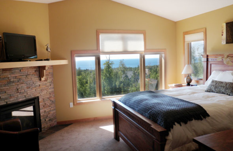Guest bedroom at Lutsen Lodging Company.