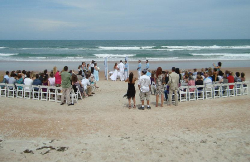 Beach wedding at Coral Sands Oceanfront Resort.