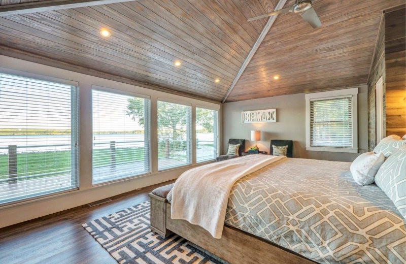 Rental bedroom at StayLakeNorman Luxury Vacation Rentals.