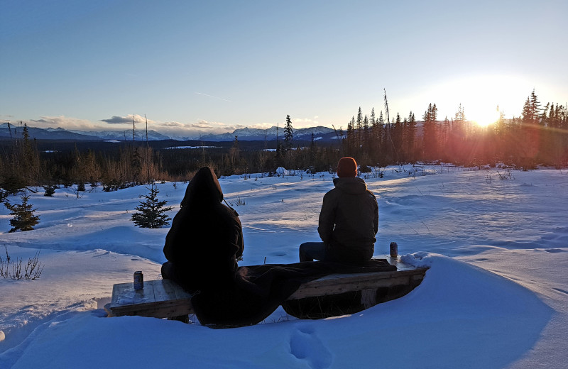 Sledding at Expanse Cottages.