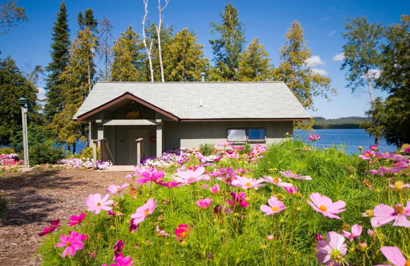 Cabin exterior at Gunflint Lodge.