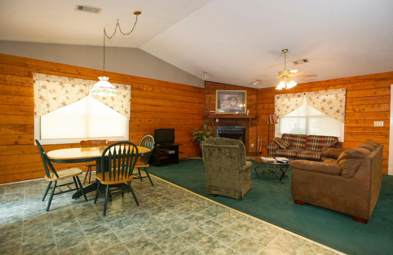 Cabin living room at Brady Mountain Resort & Marina.