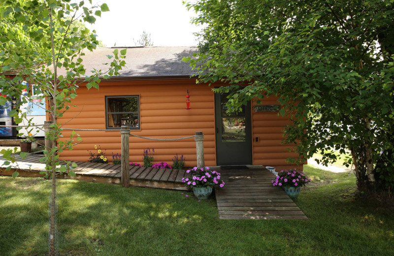 Cabin exterior at Pine Terrace Resort.