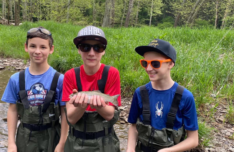 Trout fishing at First Fork Lodge.