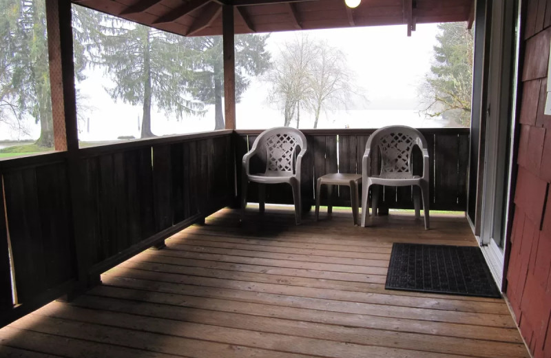 Cabin patio at Rain Forest Resort Village.