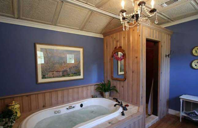 Guest bathroom at First Class Bed & Breakfast.