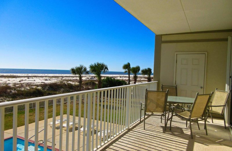 Rental balcony at Beachfront Rentals.