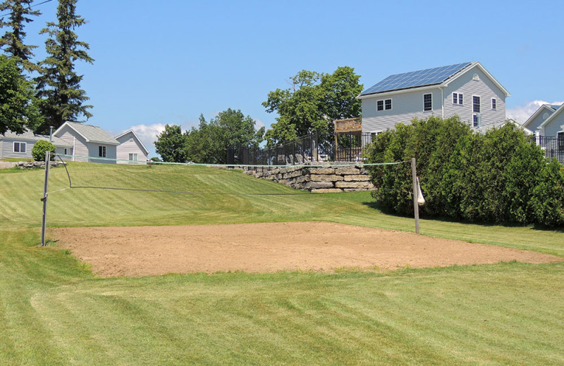 Volleyball court at Angel Rock Waterfront Cottages.