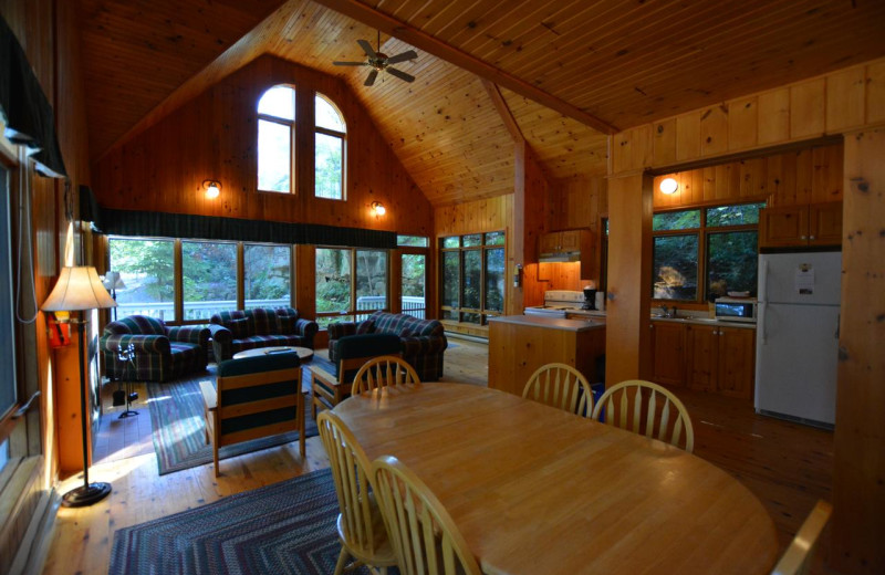 Cottage interior at Port Cunnington Lodge & Resort.