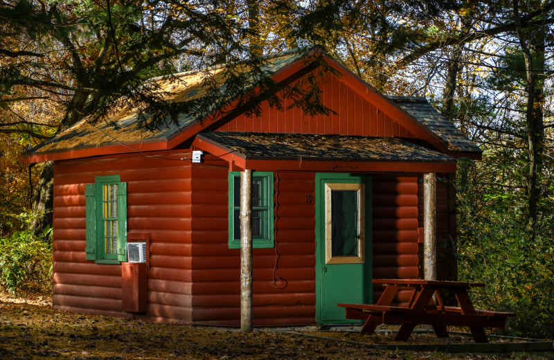 Cabin exterior at Birchcliff Resort.