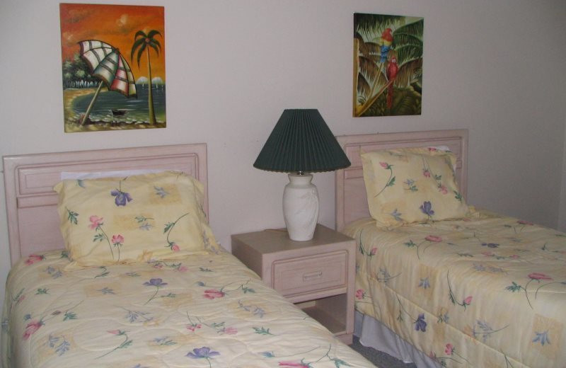 Rental bedroom at Gulf Beach Rentals.