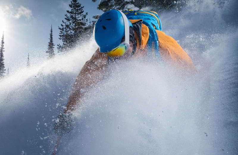 Skiing near Fairmont Hot Springs Resort.