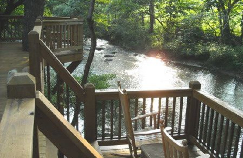 Deck view from Avenair Mountain Cabins.