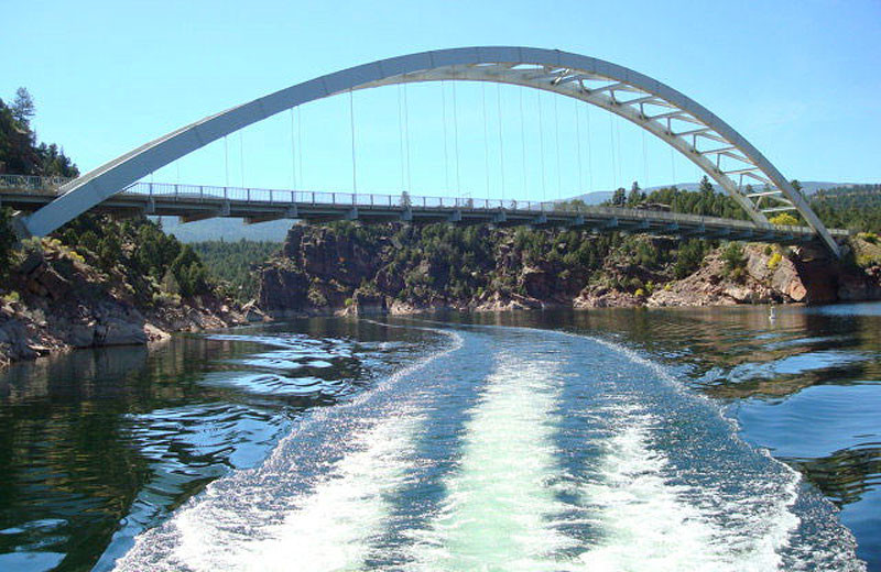 Boating at Flaming Gorge Lodge.