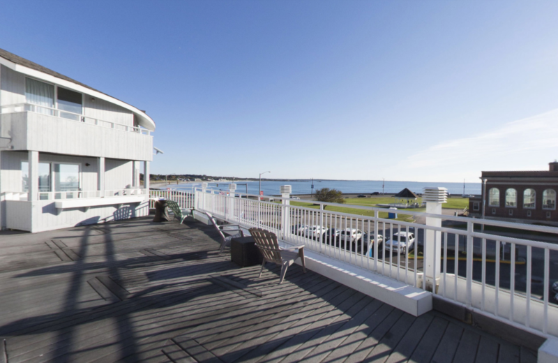 Deck view at Aqua Blue Hotel.