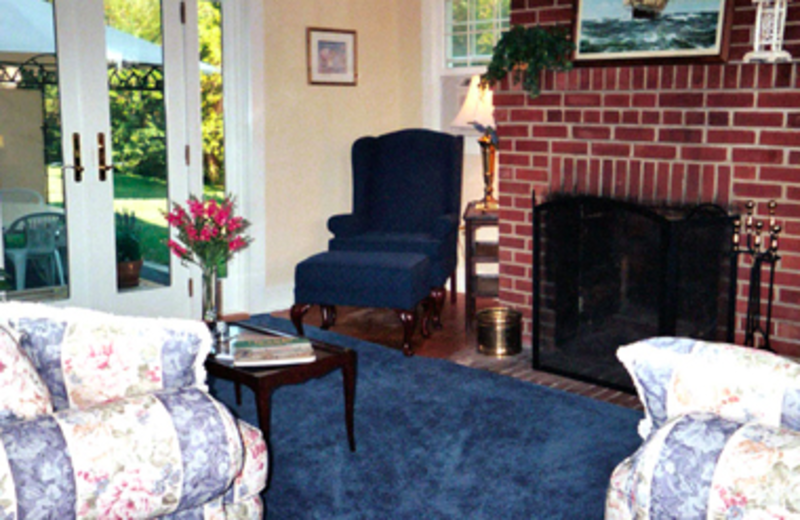 Living Room Fireplace at Cottage at Long Haul