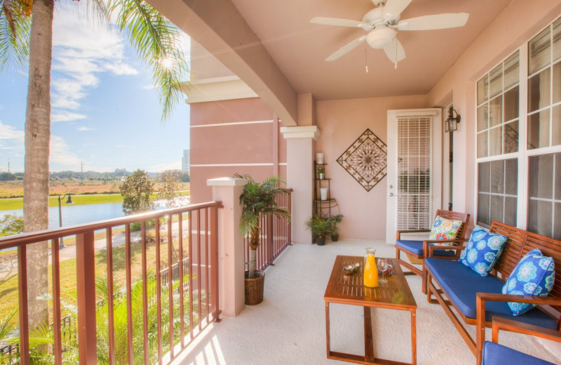 Rental porch at Orlando Luxury Escapes Vacation Rentals.