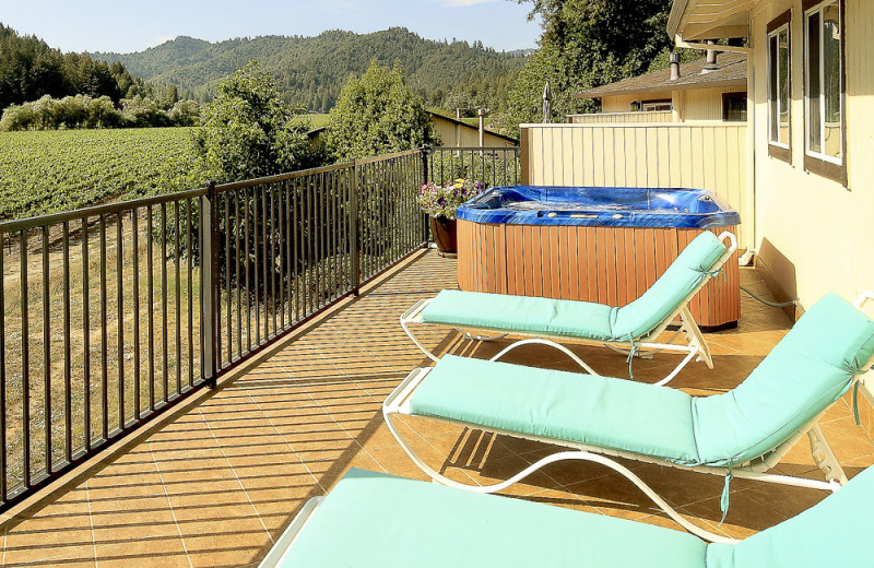 Guest balcony at West Sonoma Inn and Spa.