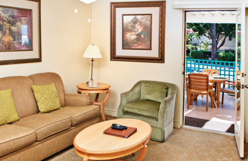Living Room of a One Bedroom Unit at the Coronado Beach Resort