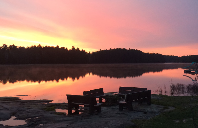 Sunset at Silv'ry Moon Lodge.