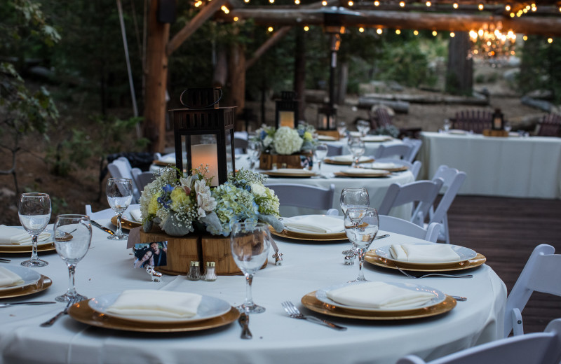 Wedding reception at Arrowhead Pine Rose Cabins.