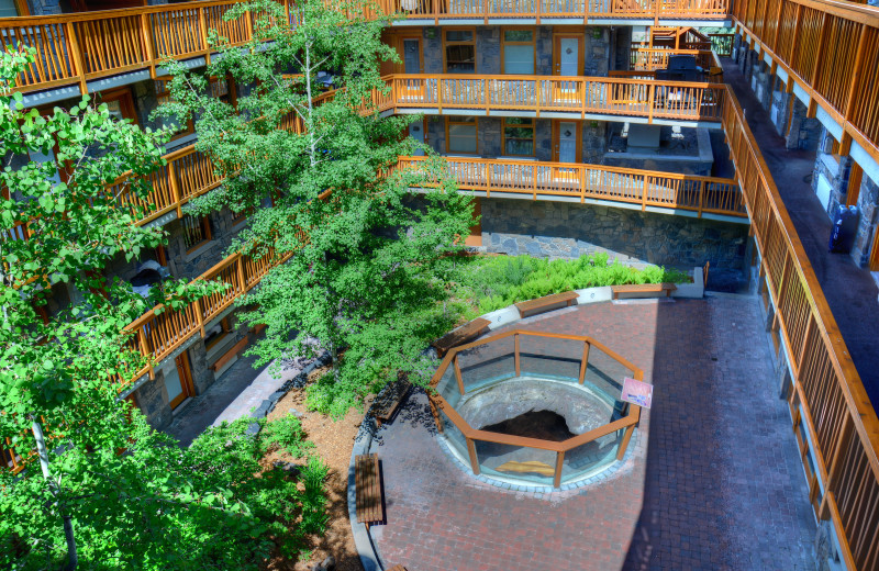 Courtyard at The Fox Hotel & Suites in Banff.