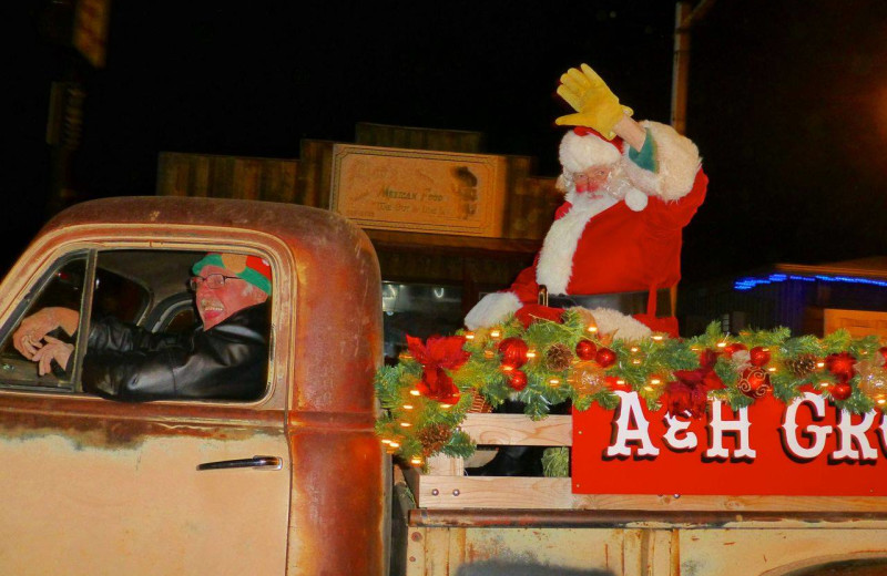 Santa arrives at Newton Fork Ranch.