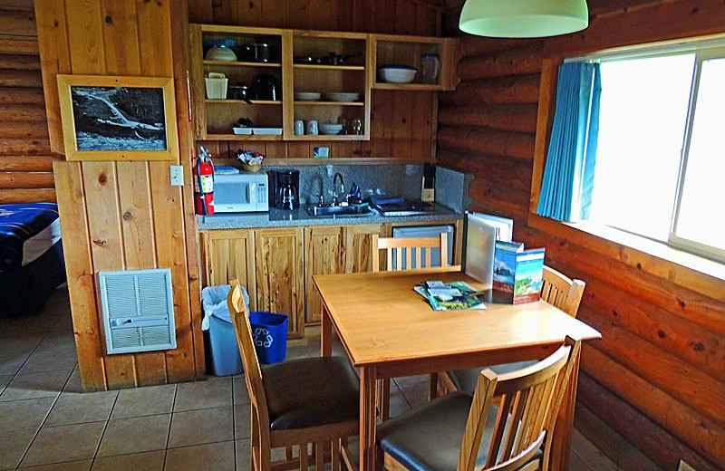 Cabin interior at Kalaloch Lodge.