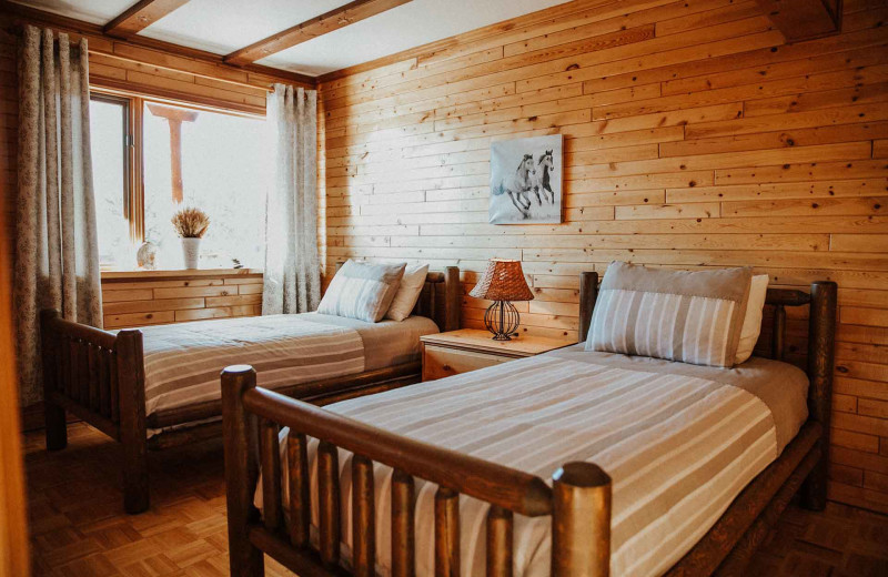 Guest bedroom at Big Creek Lodge.