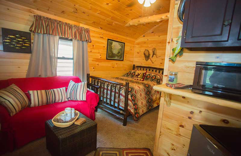 Cabin interior at White Lake Lodges.