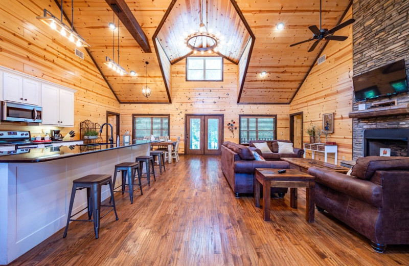 Cabin interior at Blue Beaver Luxury Cabins.
