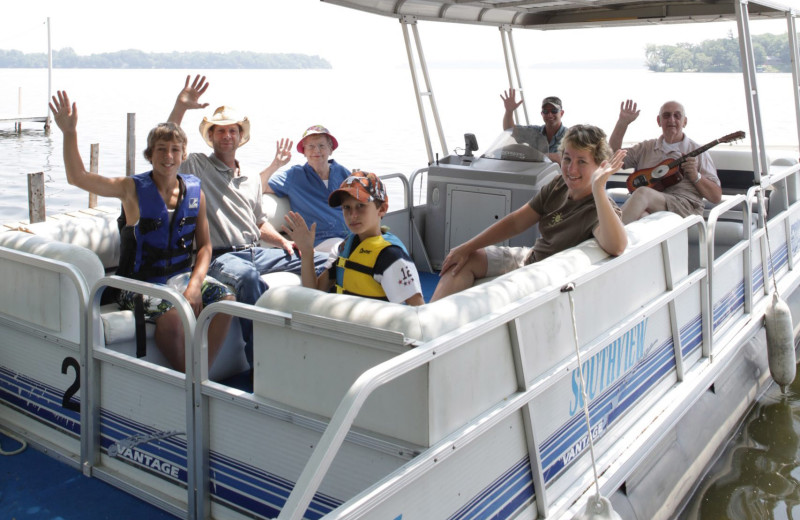 Pontoon at Southview Cottages Resort.