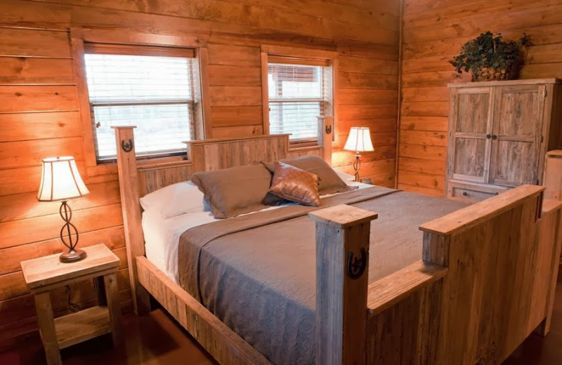 Cabin bedroom at Remember When Cabins.