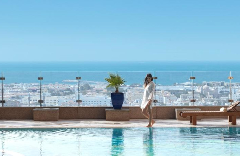 Outdoor pool at Fairmont Dubai.