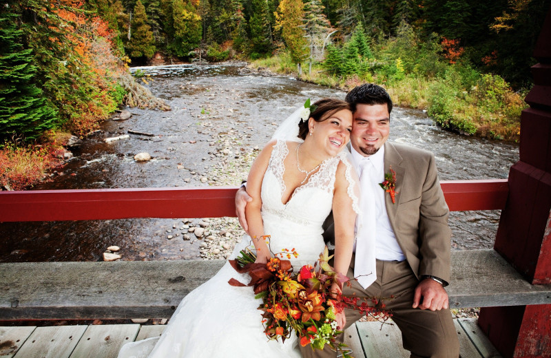 Wedding couple at Lutsen Resort on Lake Superior.