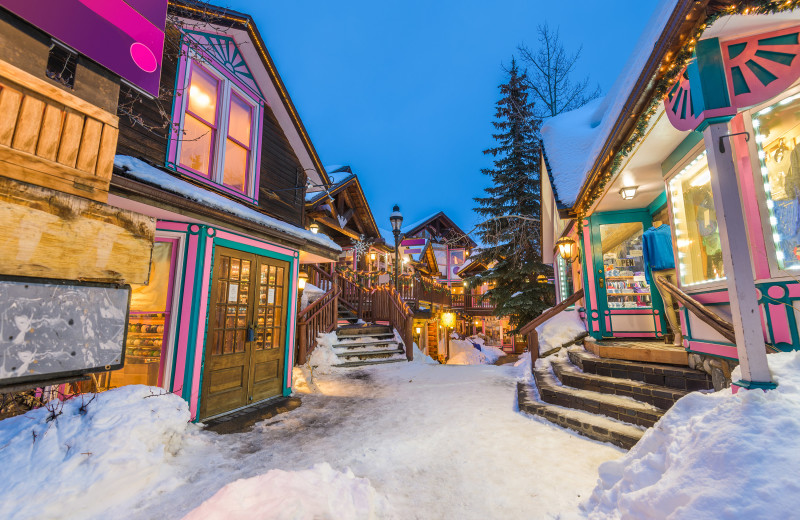 Downtown Breckenridge during Christmas near Majestic Lodging.