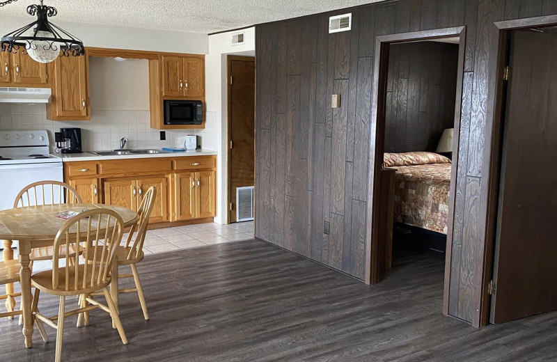 Cabin kitchen at Rock Harbor Resort.