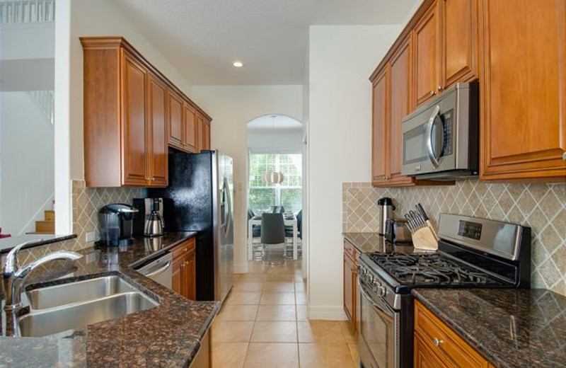 Rental kitchen at Luxury Reunion Rentals.