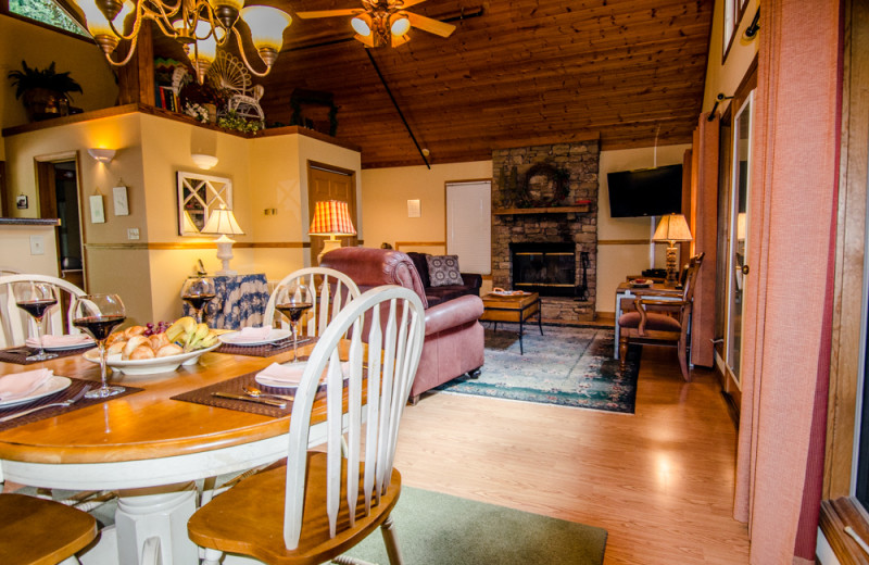 Cabin interior at Asheville Cabins of Willow Winds.