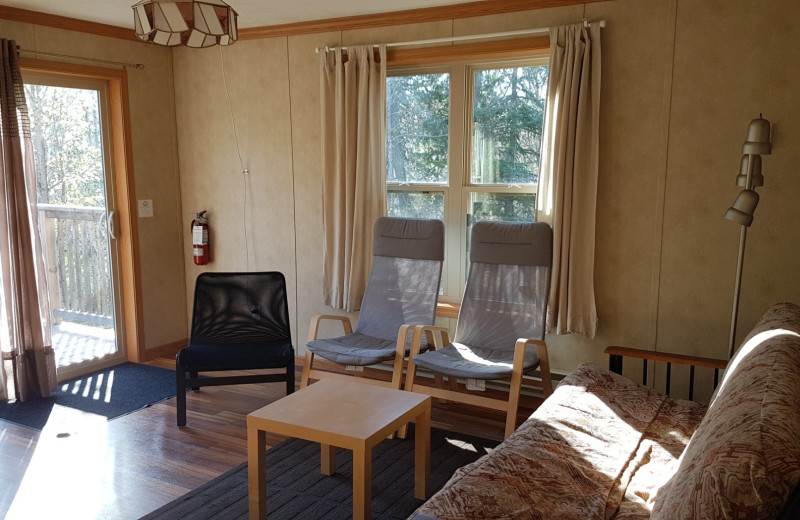 Cottage living room at Parkway Cottage Resort & Trading Post.