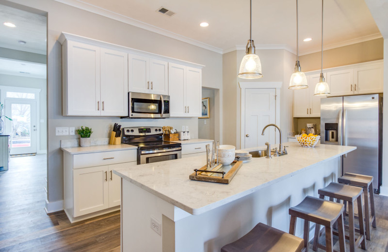 Rental kitchen at Coastal Accommodations.