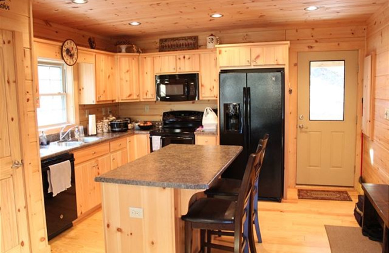 Rental kitchen at Mountain Lake Rentals.