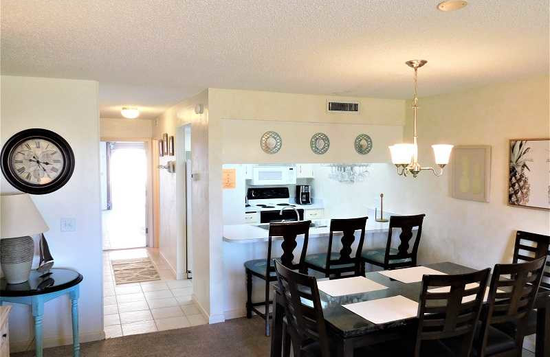 Rental kitchen at Family Sun Vacation Rentals.